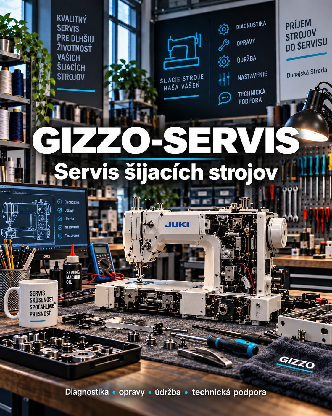 Servis šijacích strojov GIZZO-SERVIS